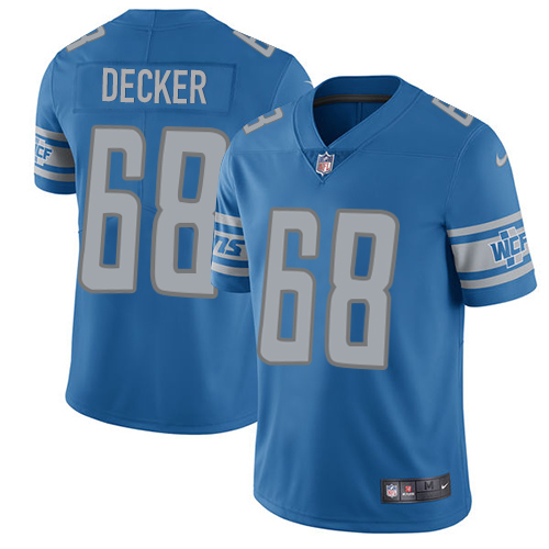 2019 Men Detroit Lions 68 Decker blue Nike Vapor Untouchable Limited NFL Jersey style 2
